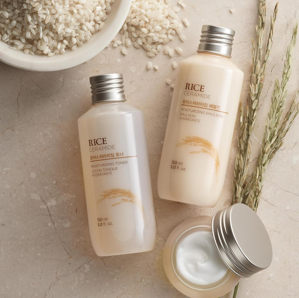 the face shop rice ceramide cream, hydrating face moisturizer for dry and combination skin, 1.69 fl oz