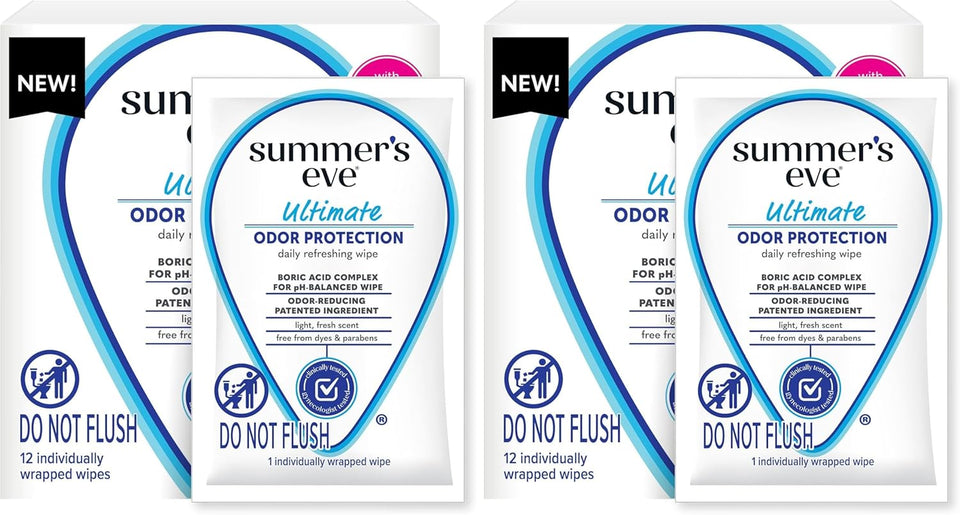 Summer's Eve 12-count Ultimate Odor Protection Daily Feminine Wipes with pH-balanced boric acid formula