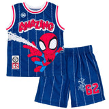 Marvel Boys' Athletic 2-Piece Basketball Jersey and Shorts Set Toddler to Big Kid