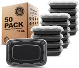 Freshware Meal Prep Containers [50 Pack] 1 Compartment Food Storage Containers with Lids, Bento Box, BPA Free, Stackable, Microwave/Dishwasher/Freezer Safe (16 oz)