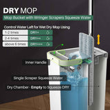 JOYMOOP Mop and Bucket Set with Wringer, Flat Mops for Floor Cleaning, Hardwood Floor Mop with 4 Microfiber Pads