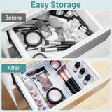 Clear Plastic Drawer Organizer Set - 25 PCS, 4 Sizes Desk Drawer Dividers & Storage Bins for Makeup, Jewelry, Gadgets, Kitchen, Bedroom, Bathroom, Office