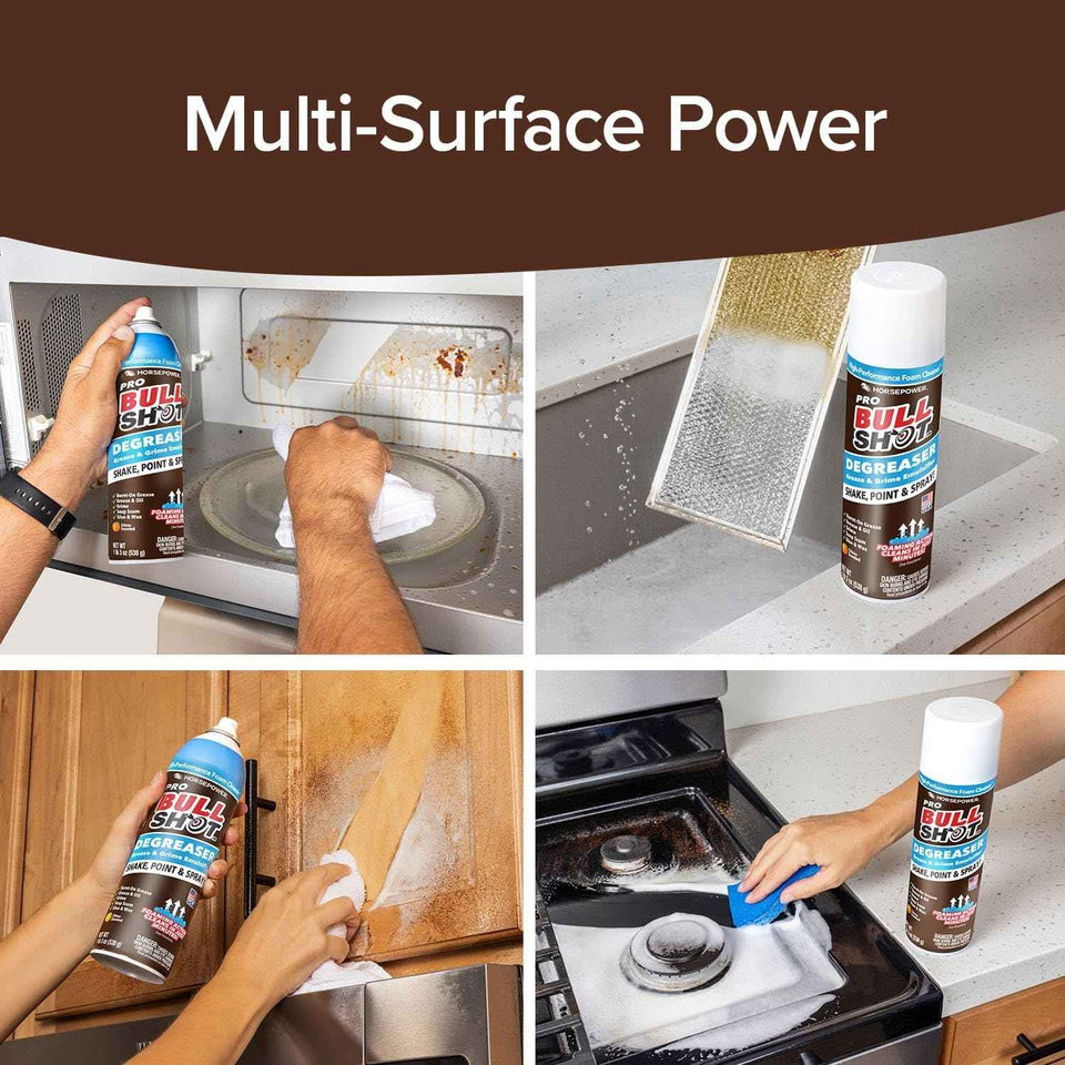 Bull Shot Degreaser Pro: Heavy-duty, Foaming Cleaner for Grease, Oil, and Grime Removal