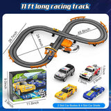 slot car race track set, 2 high-speed cars, battery or electric, dual racing game, lap counter, toys for kids