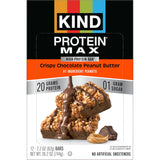 kind protein max crispy chocolate peanut butter snack bars, 20g protein, keto friendly, 12 count box