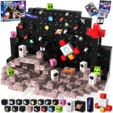 Goody King 100PCS Space Rocket Magnetic Building Blocks |Space Adventure Magnetic Blocks Set, STEM Montessori Stacking Toy, Building Playsets for Boys and Girls Ages 3-10,Sensory Tile Birthday Gifts