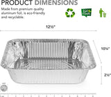 Stock Your Home 30 Pack Aluminum Foil Pans 9x13 Disposable Foil Pans, Half Size Steam Table Deep Trays