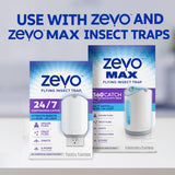 Zevo Flying Insect Trap Official Refill Cartridges - Fits Both Zevo Trap & MAX Indoor Fly Trap - Authentic Trap+Lock Technology to Catch Gnats, House & Fruit Flies (6 Official Refill Cartridges)