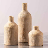Ceramic Vase Home Table Decor - White Flower Vase Set of 3 Living Room Kitchen Decorations Farmhouse Modern Rustic Vases Decorative Centerpiece for Shelf Bedroom Office Bathroom Dining Coffee Desk