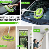 62" Adjustable Length Car Wash Brush Kit with Long Handle Microfiber Car Cleaning Supplies