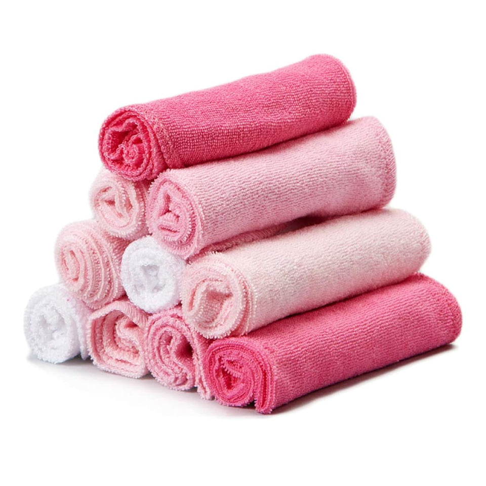 Spasilk newborn washcloths, 10-pack, 80% cotton, 20% polyester, 9x9 inches, various colorful prints