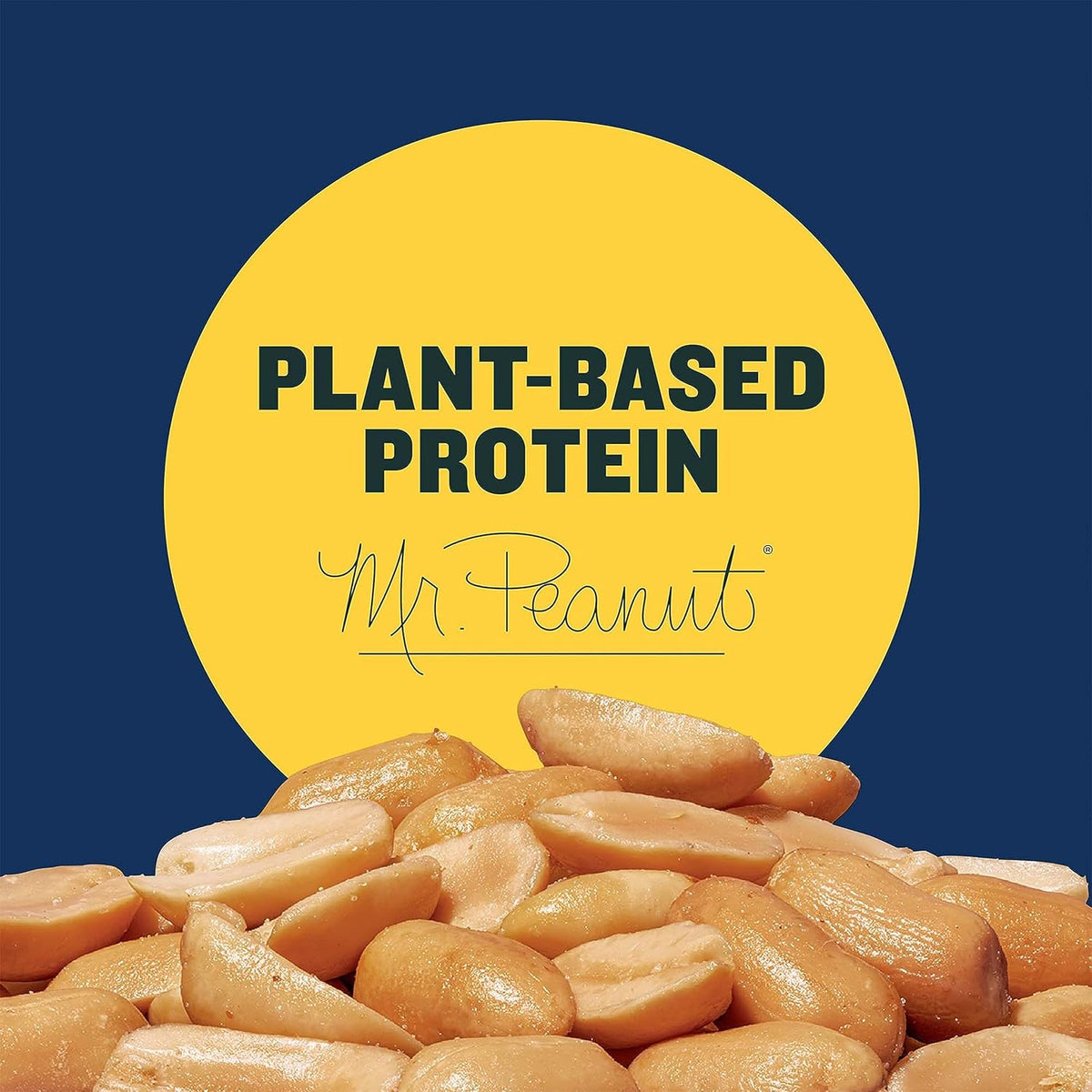 PLANTERS Salted Peanuts Cocktail, Party Snack, Plant-Based Protein, After School Snack, Roasted in Peanut Oil, Salted Nuts, Snacks for Adults, Bulk Nuts, Kosher, 2.19lb Jar