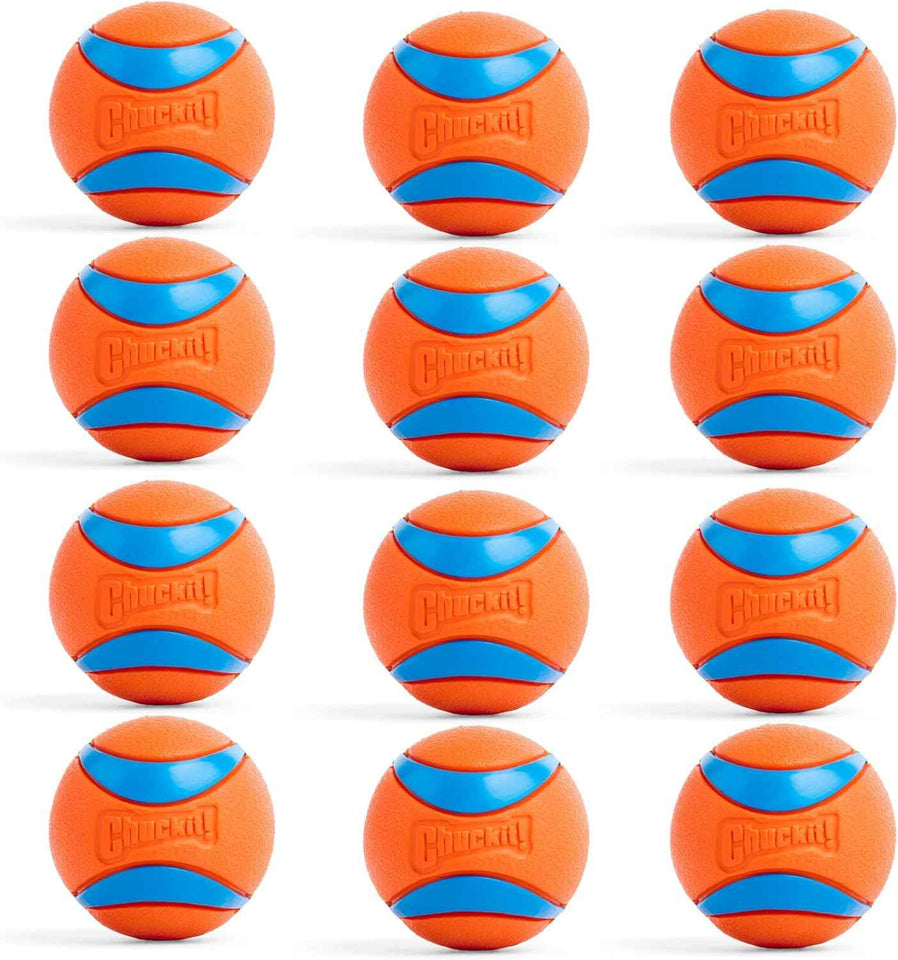 Chuckit! Ultra Ball Dog Toy - Medium Bouncy Fetch Balls For Dogs 20-60 lbs - Made from Durable Rubber - Floating Water Pet Toys - Size Medium - 2.5-inch Diameter - Pack of 2