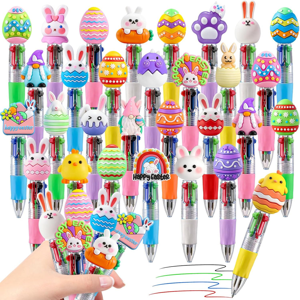cZWZ 20Pcs Mini Multicolor Pens 4-in-1 Cute Ballpoint Pens for Kids Birthday Party Favors Gifts Teacher Supplies