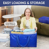 TICONN 6-Pack Extra Large Moving Bags with Zippers & Handles – Heavy-Duty Waterproof Storage Totes (24-Gallon)