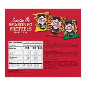 Dot's Homestyle Pretzels Variety Pack, 18-count, 1oz Individually Sized Bags, Original, Honey Mustard, and Parmesan Garlic Twist Snack