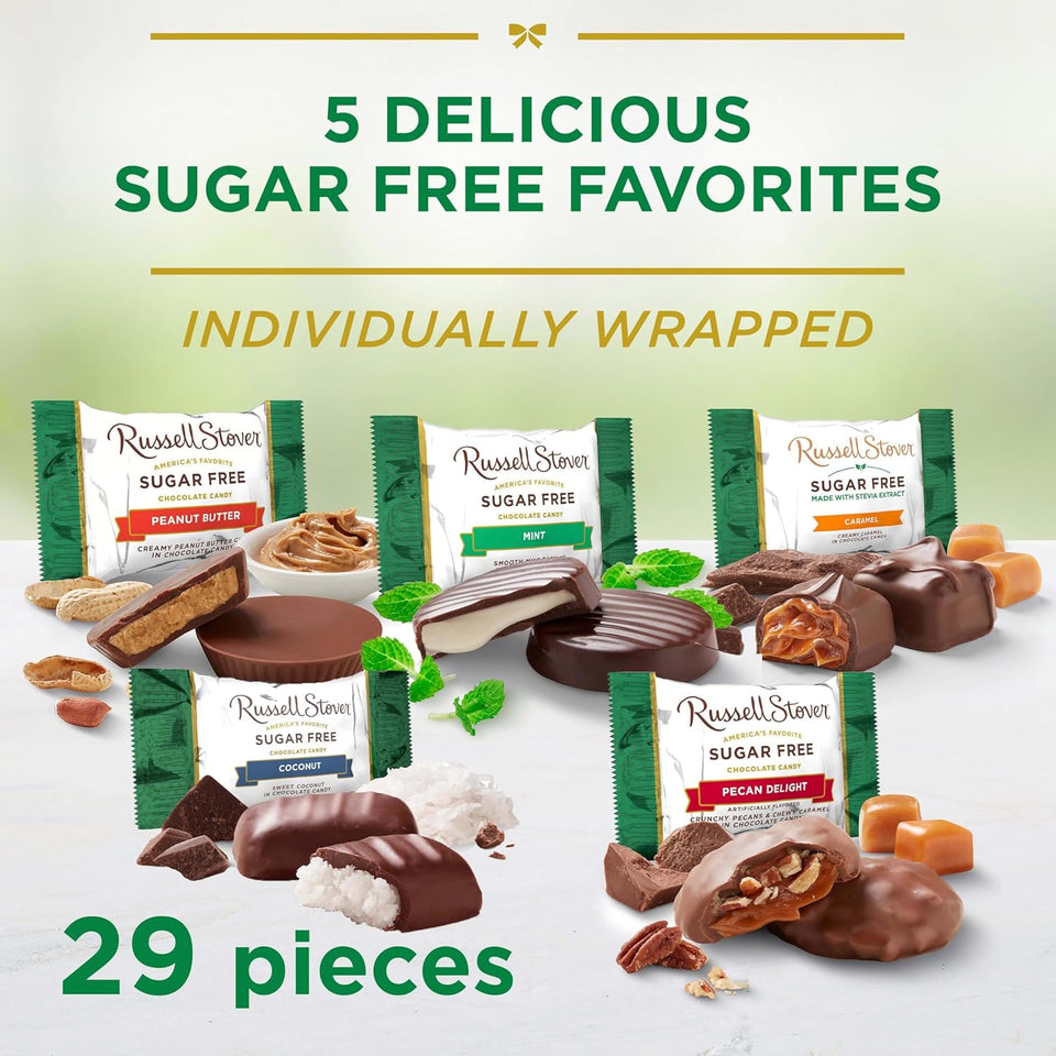 RUSSELL STOVER Sugar Free Assorted Chocolate Candy, 15.7 oz. bag