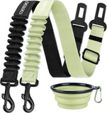 cooyoo dog seat belt 3 piece set adjustable nylon pet safety harness heavy duty elastic