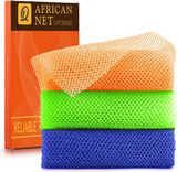 ujfqbh 3 pieces african bath sponge pink yellow purple exfoliating shower body scrubber