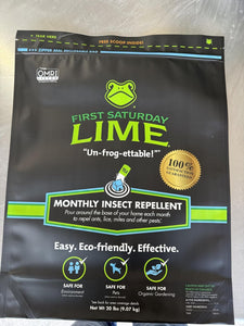 First Saturday Lime Insect Deterrent-20LB Bag| Monthly Insect Shield| Multi-PLrpose Insect Control for Outdoors| Prevents Ants & Other Insects