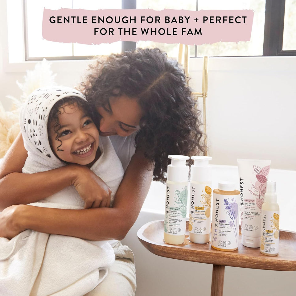 The Honest Company Foaming Natural Bubble Bath, Tear-Free, Hypoallergenic, Baby Wash, Lavender Calm, 12 fl oz