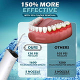 120PSI portable rechargeable water dental flosser for healthier teeth and gums with 4 pressure modes