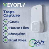 VEYOFLY Fly Trap Indoor, Fruit Fly Traps for Indoors Flying Insect (2 Device + 4 Refills) Gnat Traps for House Indoor, Bug Zapper Indoor, Gnat Killer Catcher & Fruit Fly Killer Light Plug in