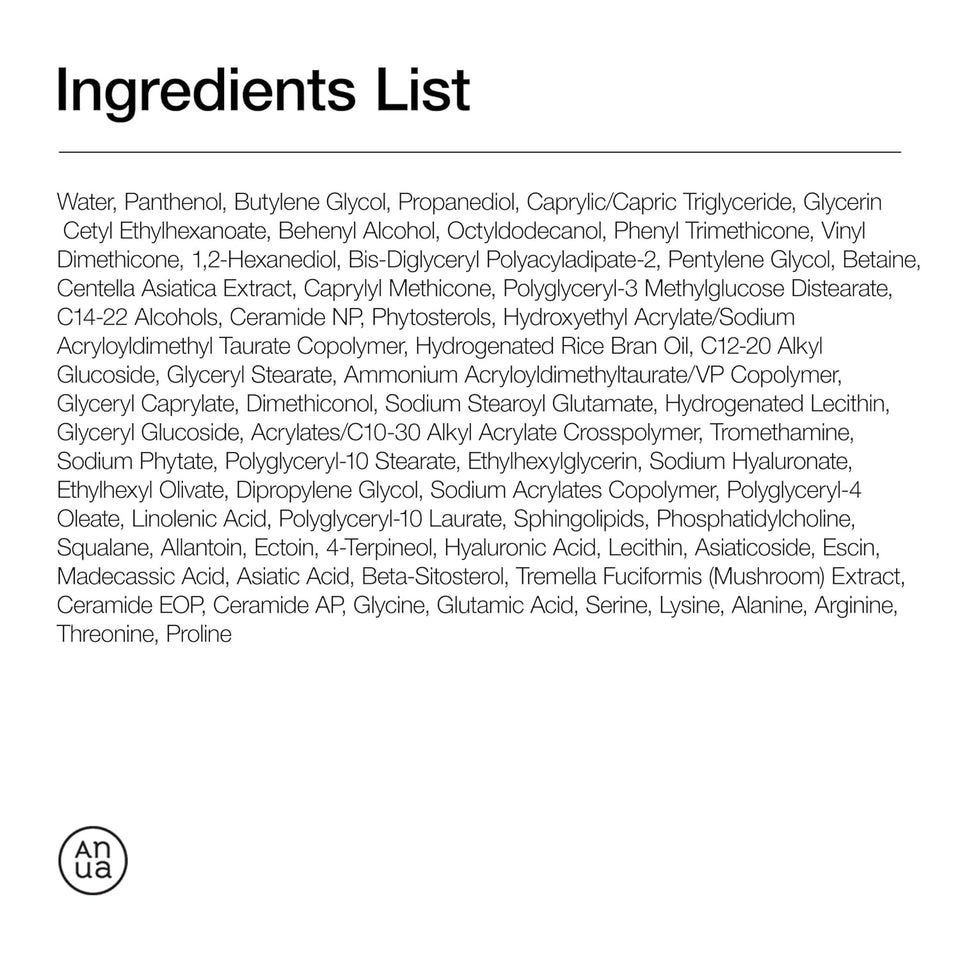 anua 3 ceramide panthenol hydrating face moisturizer 100ml non comedogenic korean skincare