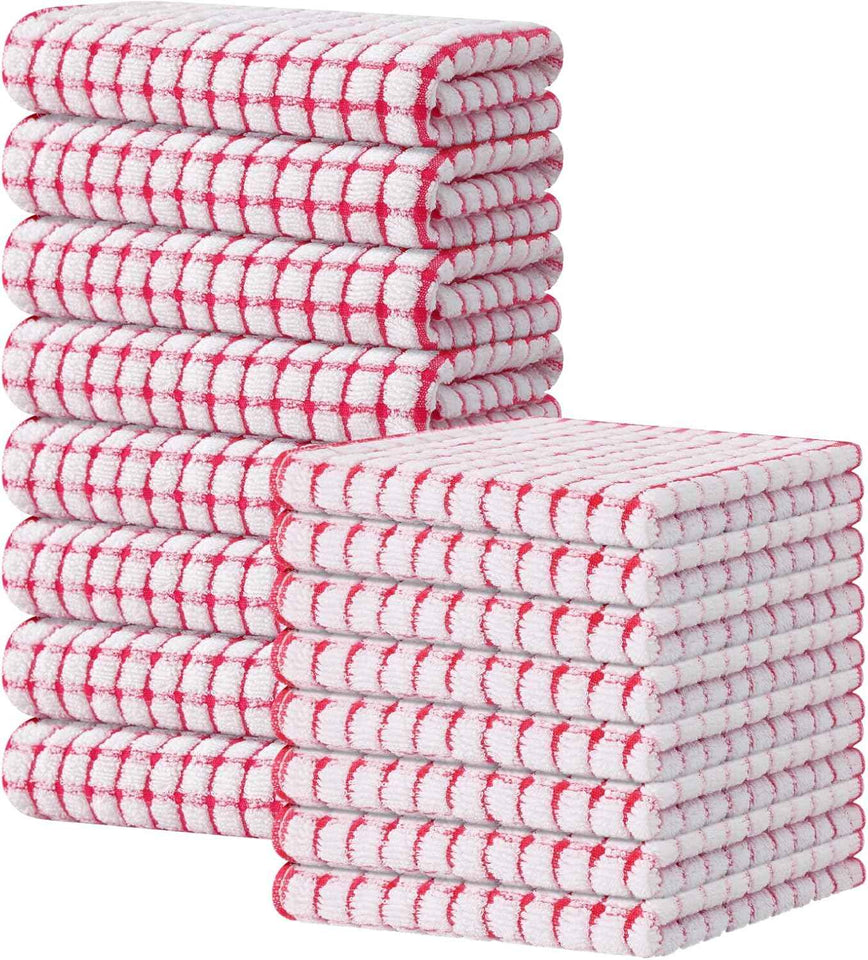Kitinjoy Cotton 8 Pack Terry Kitchen Dish Cloths, 12 x 12 Inches Super Soft and Absorbent Dish Rags, Quick Drying Dish Towels for Washing Dishes, Mixed Color