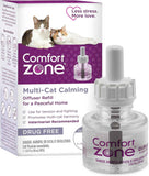 COMFORT ZONE Multi Cat Calming Diffuser Refill, 6 Pack – Cat Calming Pheromone Refills Help Reduce Anxiety, Stress, Scratching, Urine Marking, Multi-Cat Aggression, (30-Day Refills, 180-Day Supply)