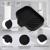MicoYang Silicone Bathroom Soap Dish with Drain Spout for Sink Organizer and Sponge Holder