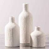 Ceramic White Flower Vase Set of 3 Home Decorations for Living Room Kitchen