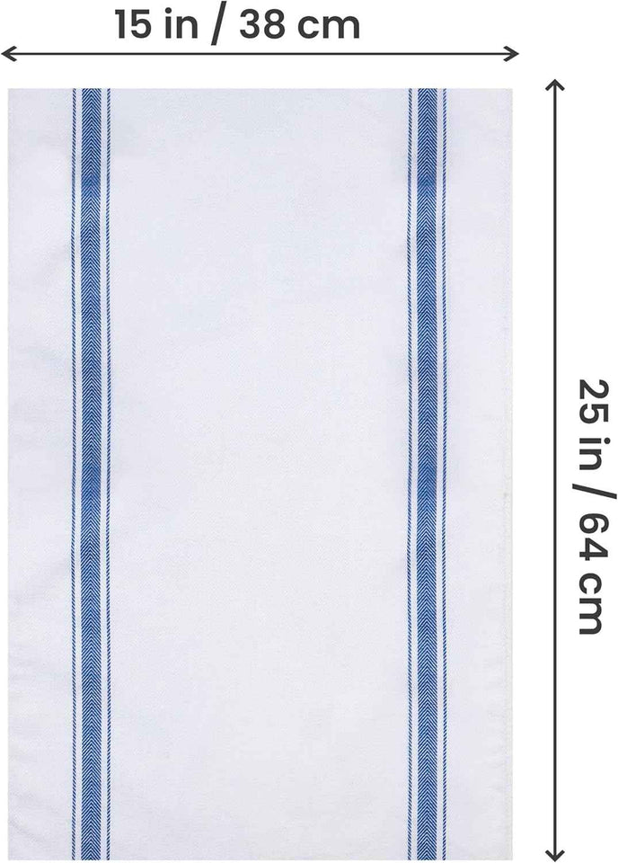 Utopia Towels Blue Dish Towels [12 Pack - 15 x 25 Inches] 100% Ring Spun Cotton Highly Absorbent & Reusable Cleaning Bar, Tea, Kitchen and Dishcloths Set - 200 GSM