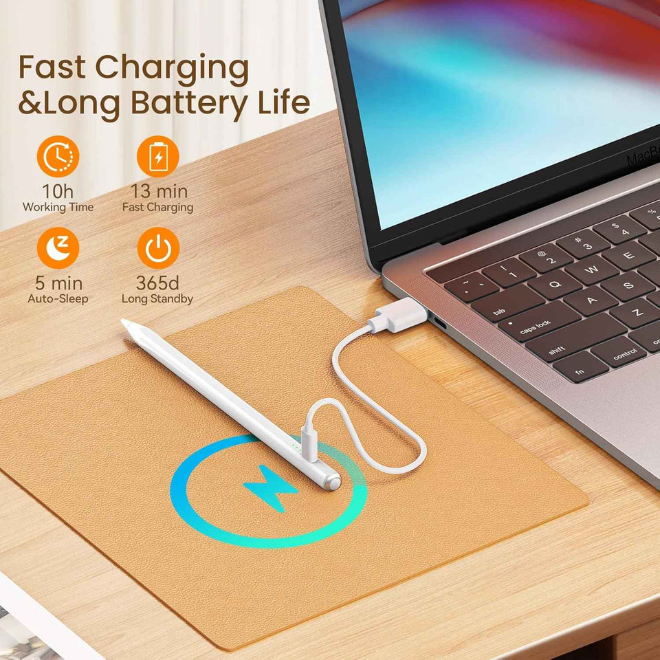Stylus Pen for iPad(2018-2025)-13 Mins Fast Charge with Tilt Sensitivity & Palm Rejection for iPad 11/10/9/8/7/6th Gen, Air 7/6/5/4/3/M3/M2, Pro 13"/12.9"/11"/M4, Mini 7/6/5th, White