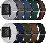 Maledan 10 Pack Stretchy Solo Loop Compatible with Apple Watch Band 40mm 38mm 41mm 42mm 44mm 45mm 46mm 49mm Women Men,Soft Nylon Elastic Braided Strap for iWatch Series 11 10 9 8 7 6 5 4 3 2 1 SE Ultra