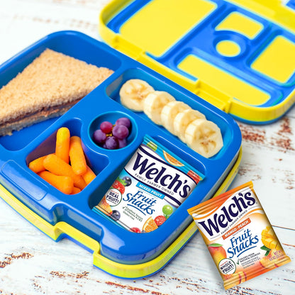Welch's Fruit Snacks, Mixed Fruit & Mango Peach Snack Box, Gluten Free, Stocking Stuffers, 0.8oz Snack Packs (Pack of 60)