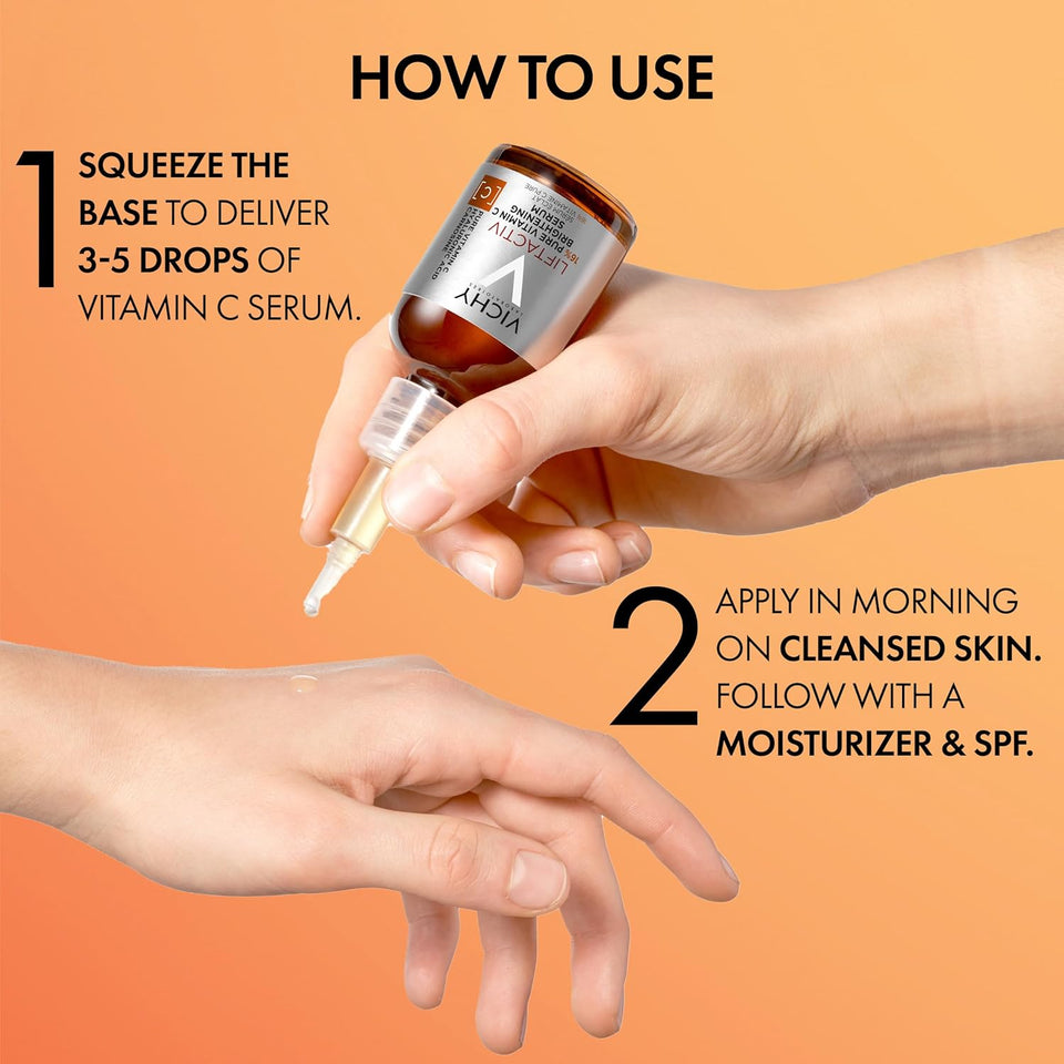 vichy liftactiv vitamin c serum 20ml face brightening pure vitamin c + hyaluronic acid + vitamin e