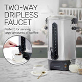 Homecraft 100-Cup Coffee Urn and Hot Beverage Dispenser with Dripless Faucet, Quick-Brewing, Stainless Steel