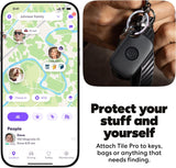 Life360 Tile Pro - Powerful Bluetooth Tracker, Key Finder and Item Locator for Keys Bags, and More. Both iOS and Android Compatible. Phone Finder. 4-Pack (Black/White)