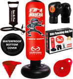 Marwan Sports 5-in-1 Inflatable Punching Bag for Kids – 63" Karate Toy Set with Boxing Gloves, Durable Fast Rebound, Active Play, Stress Relief Christmas/Birthday Gift for Boys & Girls Ages 4-12