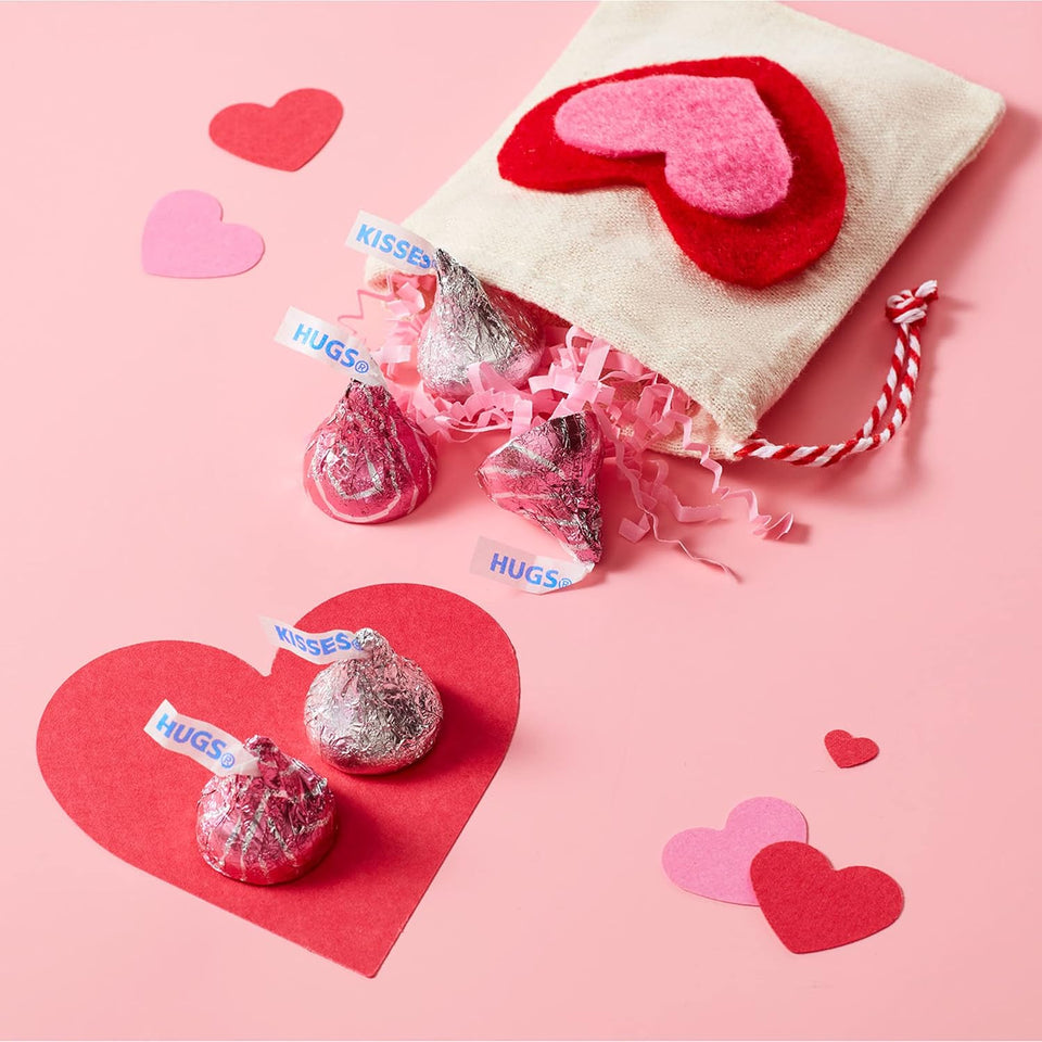 hersheys hugs & kisses assorted flavored 21.4 oz valentines candy bag kosher gluten-free milk chocolate