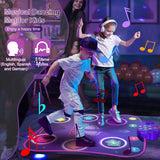 flooyes electronic dance pad for 3-12 year old kids with light-up 6-button wireless bluetooth music dance