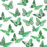 SAOROPEB 3D Butterfly Wall Decor - 48 Pcs, 4 Styles, 3 Sizes, Gold Butterfly Decorations for Birthday & Party Celebrations, Removable Stickers