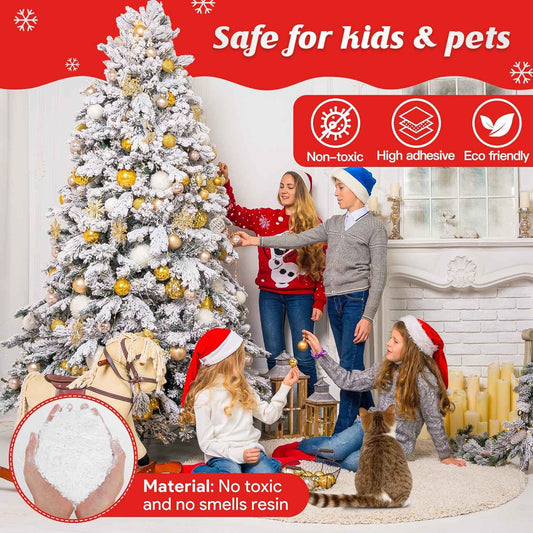 Snow Flocking Powder, 2 lbs Self-Adhesive Snow Flock for Christmas Decorations, Christmas Tree Decor Snow, Fake White Snow Flock for Winter Xmas Artificial Tree Wreath Garland Crafts Home Display