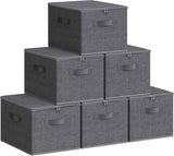 SONGMICS Foldable Storage Organizer Boxes, Set of 3 Storage Basket Bins with Lids, Handles, Clothes Organizer, 15.7 x 11.8 x 9.8 Inches, Non-Woven Fabric, Summer Sand URZB003K01