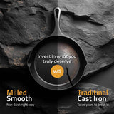 Utopia Kitchen Cast iron Skillets 3 Piece Set, Chefs Pan, Pre Seasoned Cast iron Skillets, 6, 8 & 10 Inches, Easy Use in the Oven, Stove, Grill, or Campfire, Black