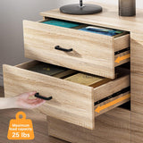Bigbiglife Dresser for Bedroom, 6 Drawer Double Dresser, Modern Chest of Drawers with Deep Drawers, TV Stand Large Storage Organizer for Living Room, Closet (Light Oak)