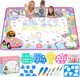 Water Doodle Mat - Kids Painting Writing Color Doodle Drawing Mat Toy Bring Magic Pens Educational Toys for Age 3 4 5 6 7 Year Old Girls Boys Age Toddler Gift