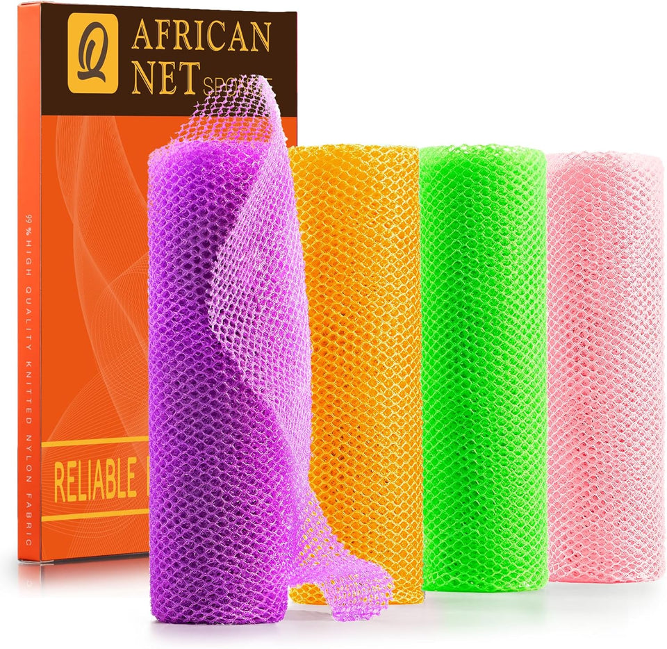 ujfqbh 3 pieces african bath sponge pink yellow purple exfoliating shower body scrubber