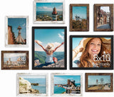 Vittanly 10 Pack Picture Frames Collage Wall Decor, Gallery Wall Frame Set for Wall or Tabletop Display, Engineered Wood and Shatter-resistant Plexiglass, Multi Sizes with 8x10, 5x7, 4x6 Frames, Black